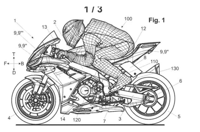  Aprilia patents fixed rear wing for road bikes