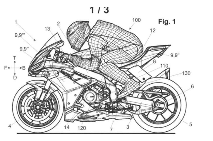  Aprilia patents fixed rear wing for road bikes