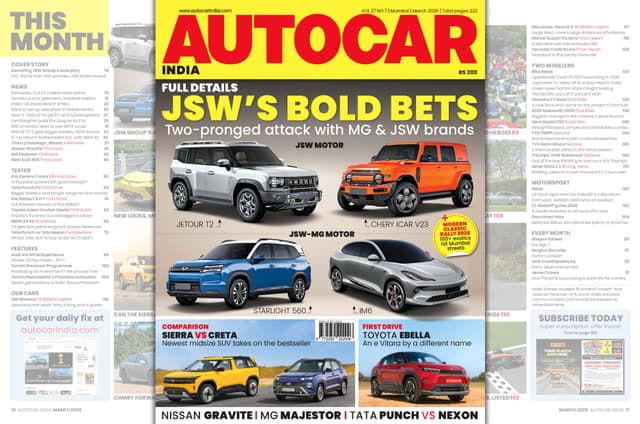 JSW and MG Motor to launch 6 cars, Sierra vs Creta: Autocar India March 2026