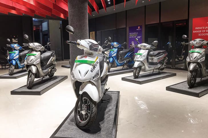 hero electric scooters on display