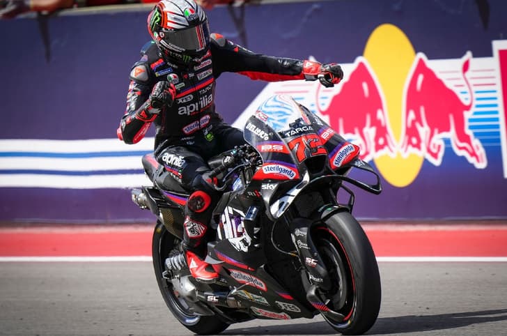 Bez celebrates as he crossed the chequered flag in P1