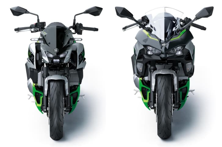 Kawasaki Ninja and Z hybrid front static in studio