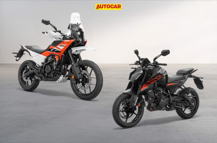 New 350cc KTM 390 Duke and 390 Adventure composite image