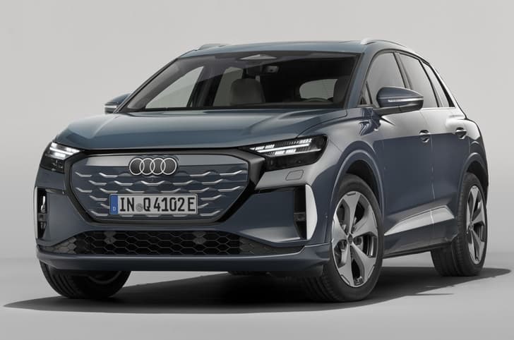 Audi Q4 e-tron facelift SUV front quarter static