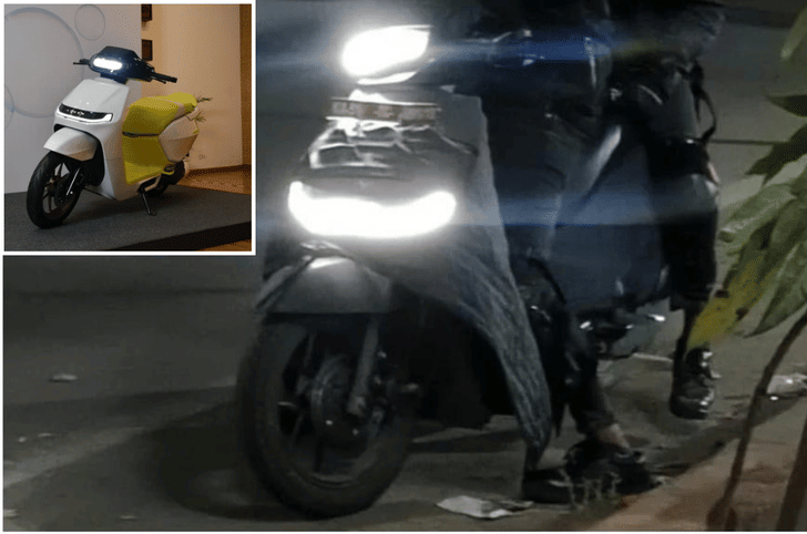 Ather EL01 test mule with cutout of the concept 