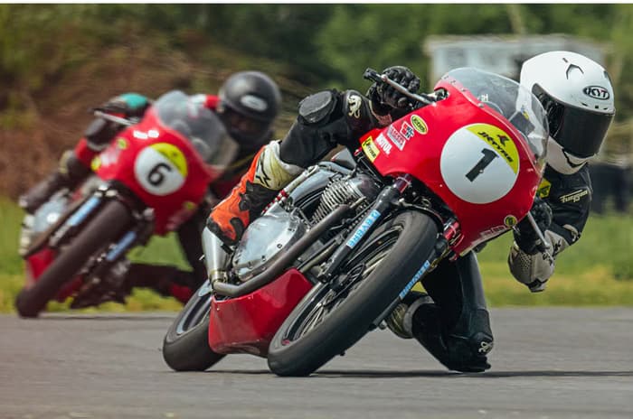 Rider cornering on a GT-R650