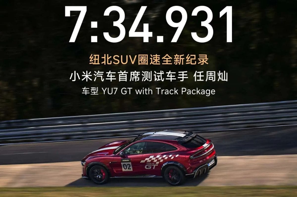 News Xiaomi YU7 GT becomes fastest production SUV at Nurburgring 2 hrs ago Suraj Viswanathan