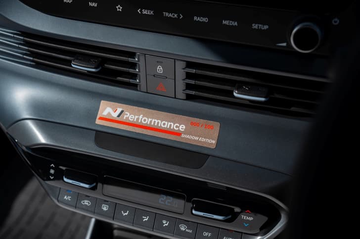 Hyundai i20 N Shadow Edition interior plaque