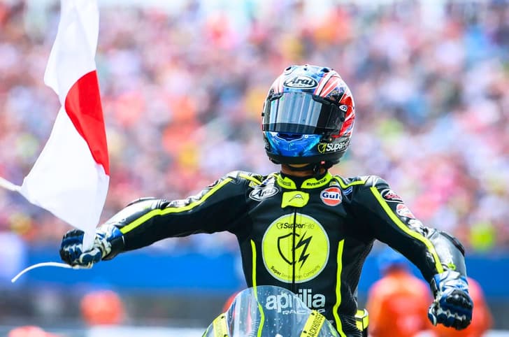 Ai Ogura after his win at the Assen MotoGP race in 2026