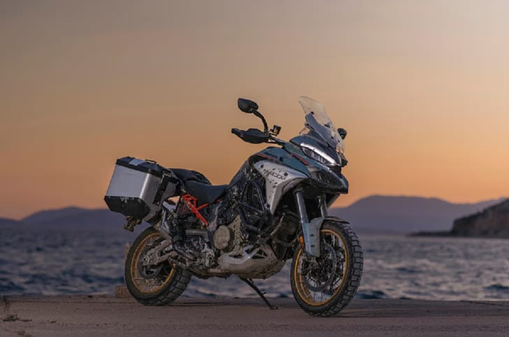 2026 Ducati Multistrada V4 Rally static at sunset