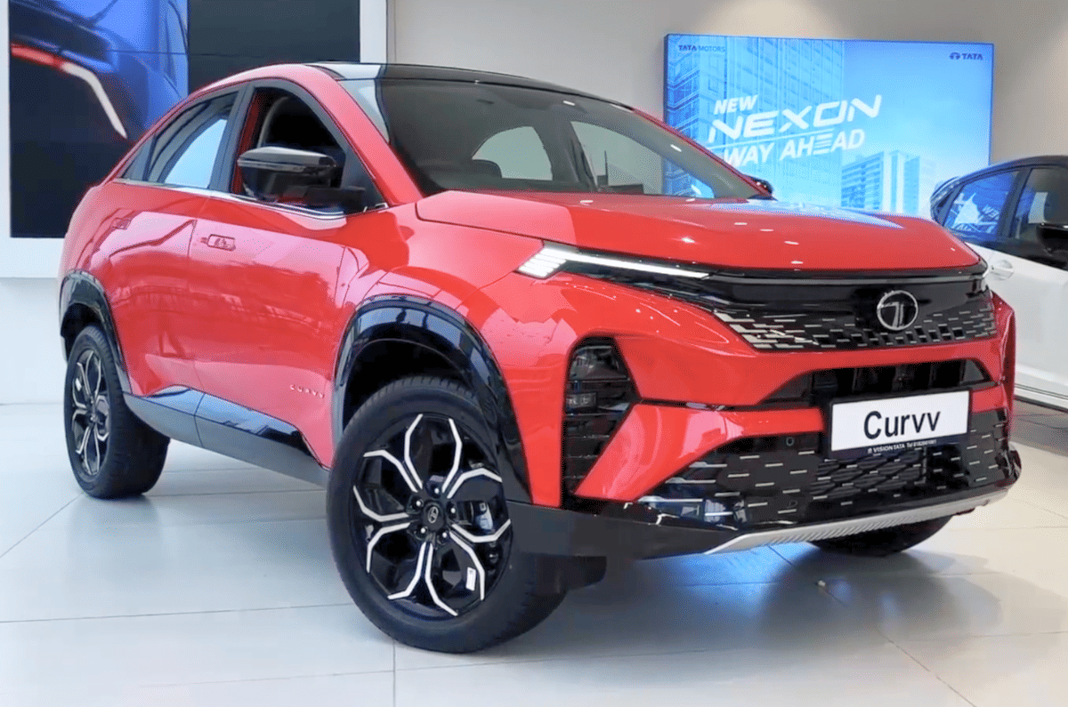 Tata Curvv in red colour