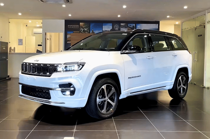 Jeep Meridian in a showroom
