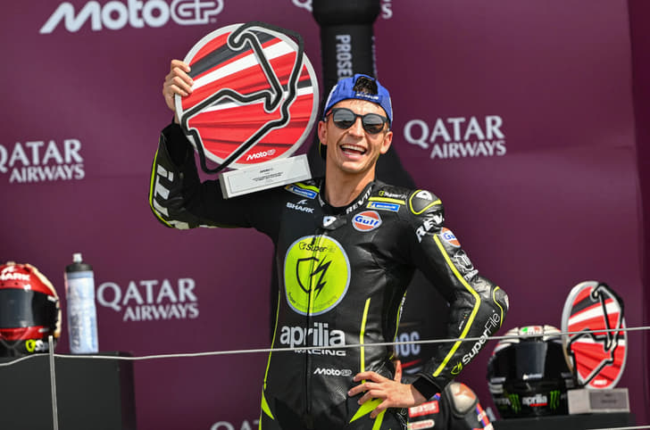 Raul Fernandez celebrates British GP win