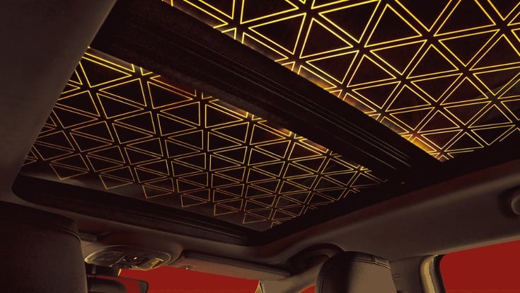 Jeep Compass 85th Anniversary Edition illuminated panoramic sunroof elements