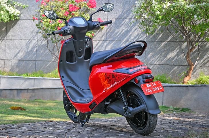 Outside shot showing the rear three quarter of the Chetak C2501