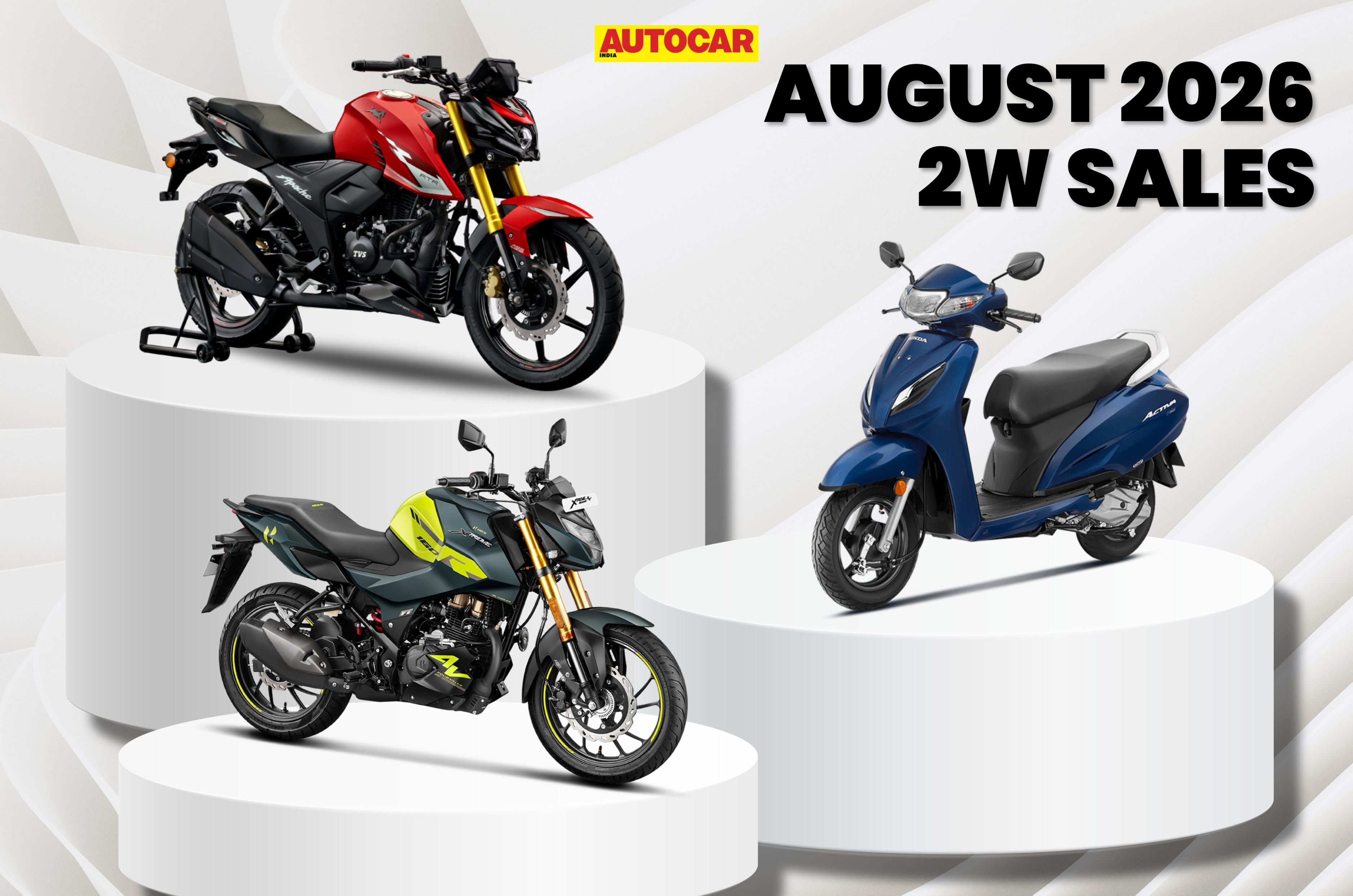 TVS leads Hero and Honda in two-wheeler sales in August 2026
