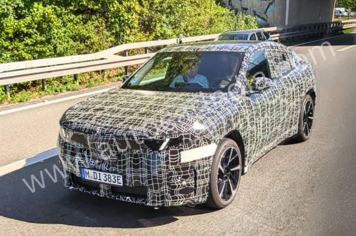 bmw ix4 spotted testing bmw ix4 test mule on road