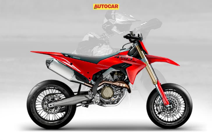 An image showing the Ducati Desmo450 SM's right profile.