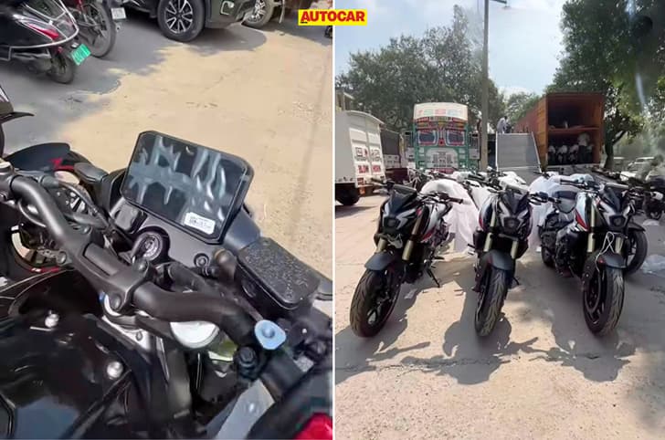 An outside image showing the updated Bajaj Pulsar NS400Z with a TFT screen.