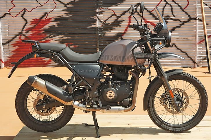 Outside image showing the Royal Enfield Himalayan 440's right profile.