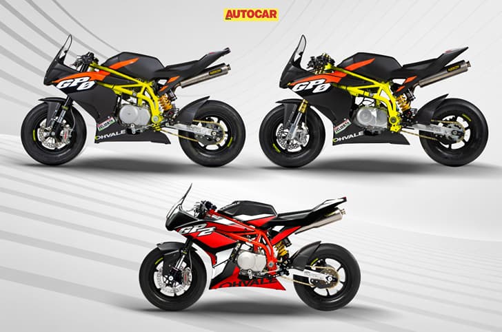 Ohvale GP-0 110 Automatic, GP-0 160 4-Speed, and GP-2 190 4-Speed in clockwise-direction.