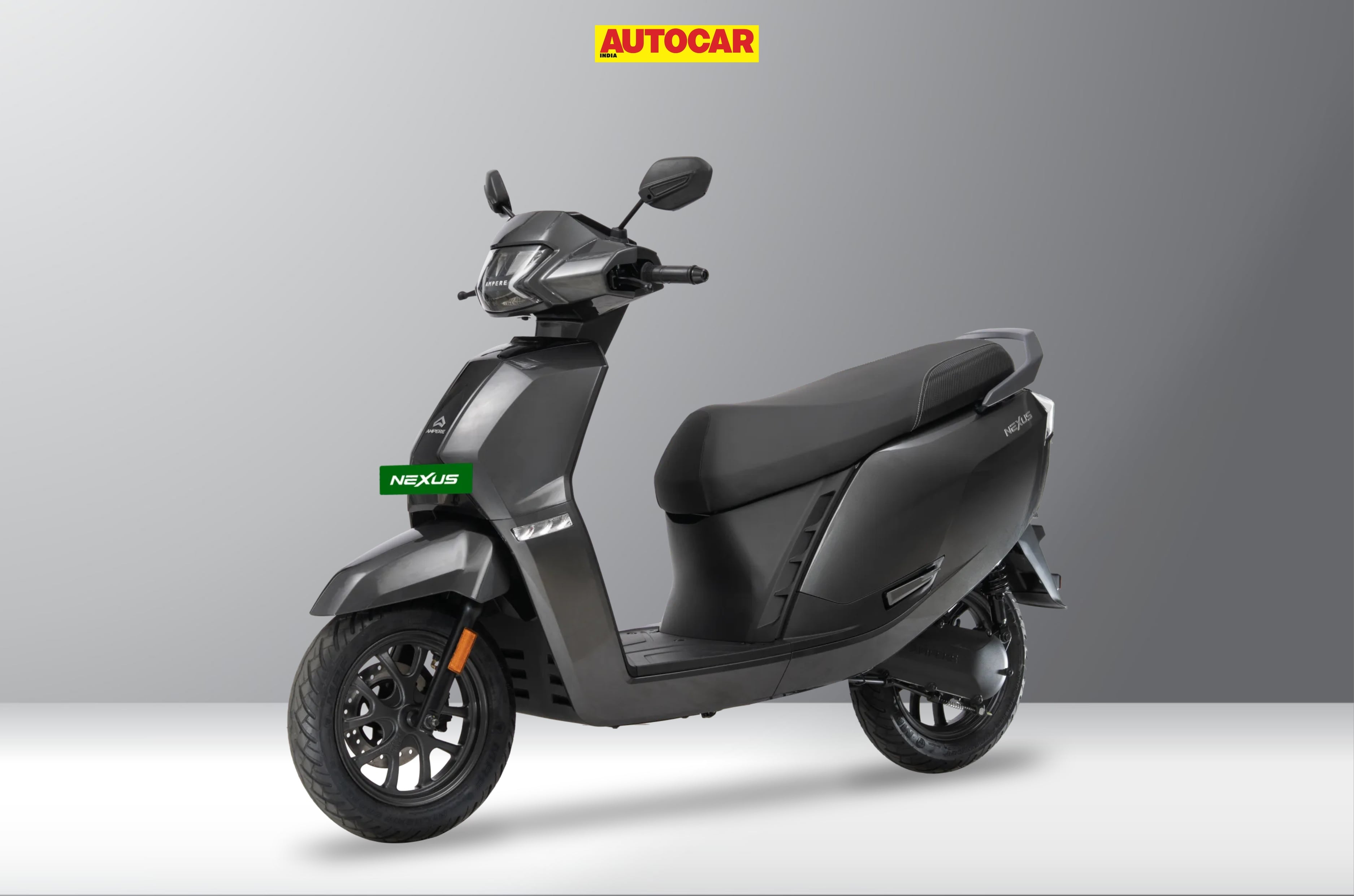 Studio render showing the front left quarter of Ampere Nexus EX+