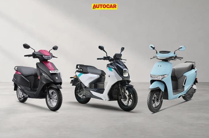 Graphic with Honda, Suzuki and Yamaha e-scooters