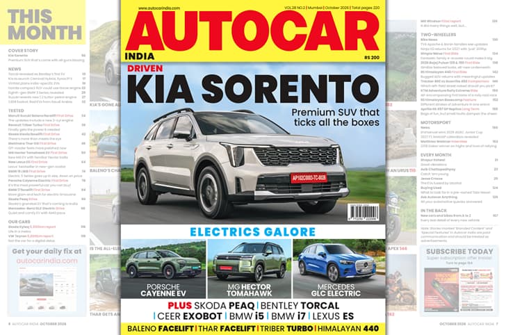 Autocar India October 2026: Kia Sorento, Porsche Cayenne Electric, and more