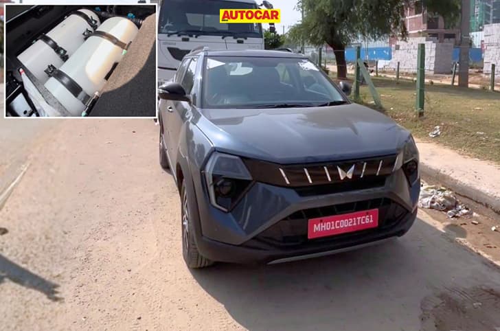Mahindra XUV 3XO CNG spied with twin cylinder setup