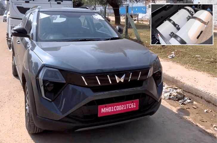 Mahindra XUV 3XO CNG spied with twin cylinder setup