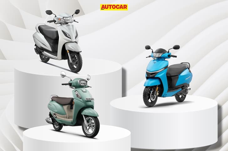 Graphic with the three highest selling scooter models - Activa, Jupiter, and Access