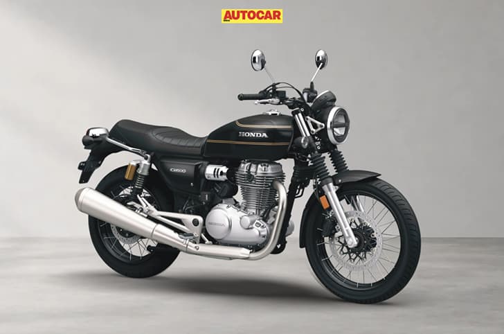 Honda CB500 spoke wheel variant with stripes front right quarter.