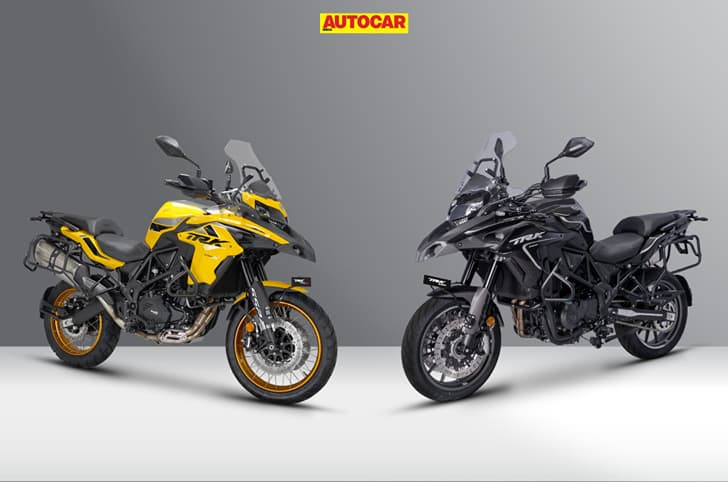 An indoor render showing the new Benelli TRK 552 and TRK 552X