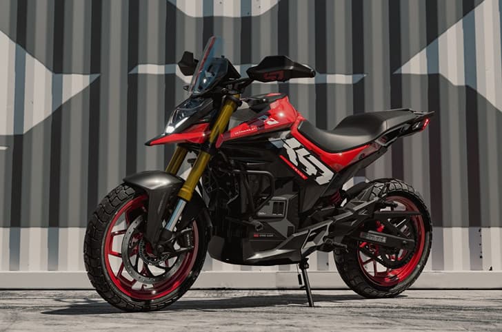 Ultraviolette X-47 Venom in Turbo Red colour outside.