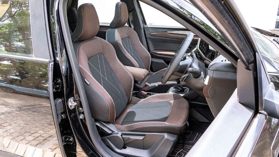 Renault Duster 1.0-litre turbo brown seat upholstery