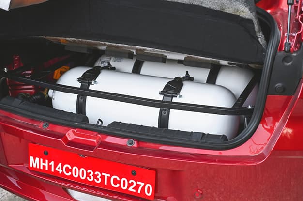 Tata Aeris iCNG dual-cylinder setup