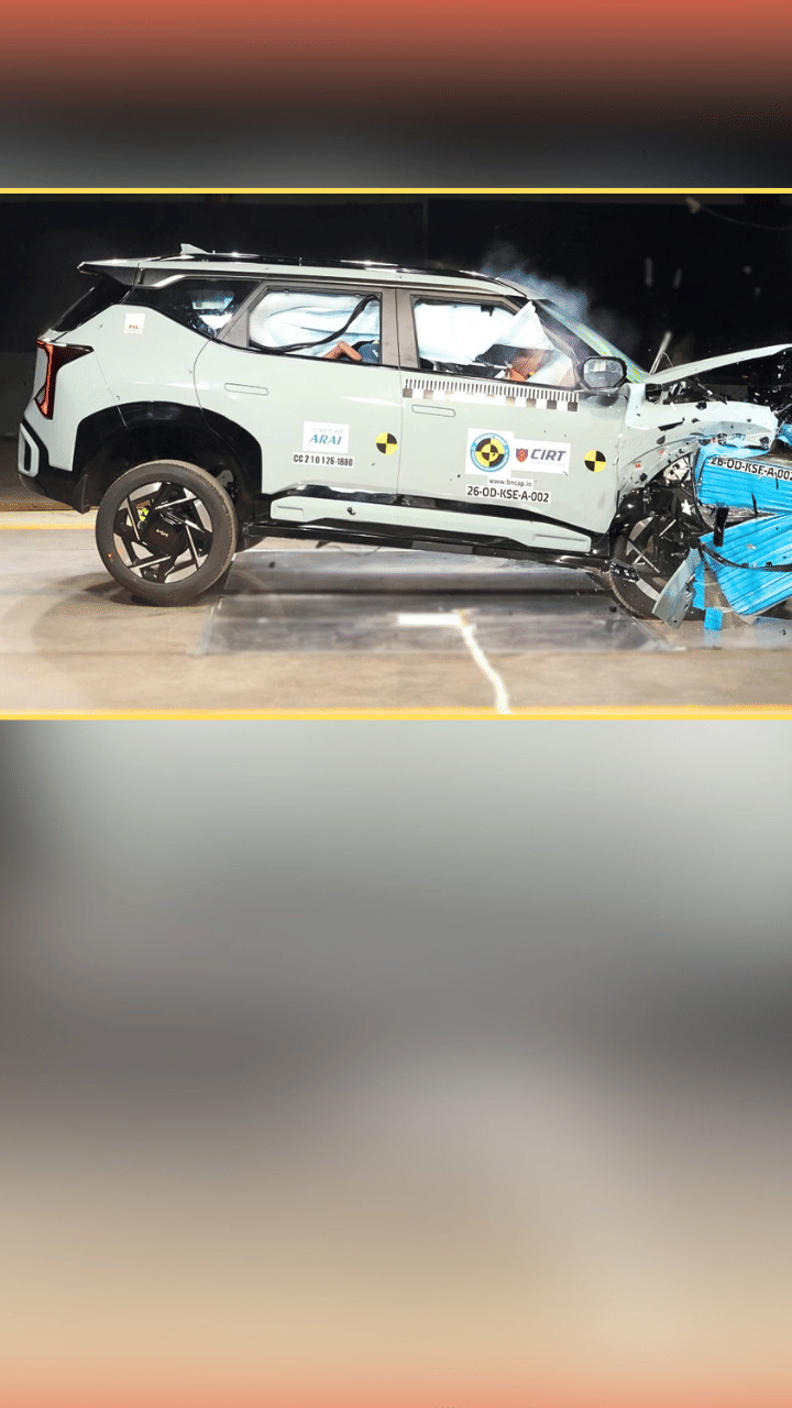Kia Seltos frontal offset deformable barrier test