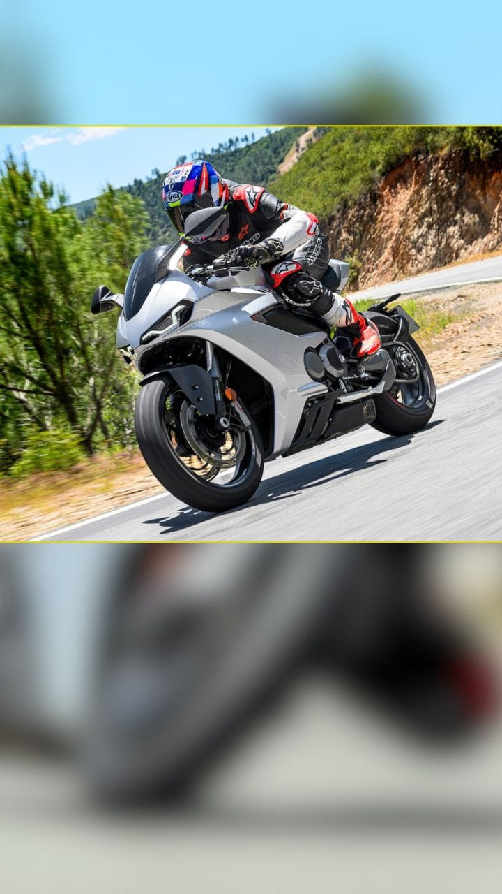Norton Manx R left front three quarter riding shot